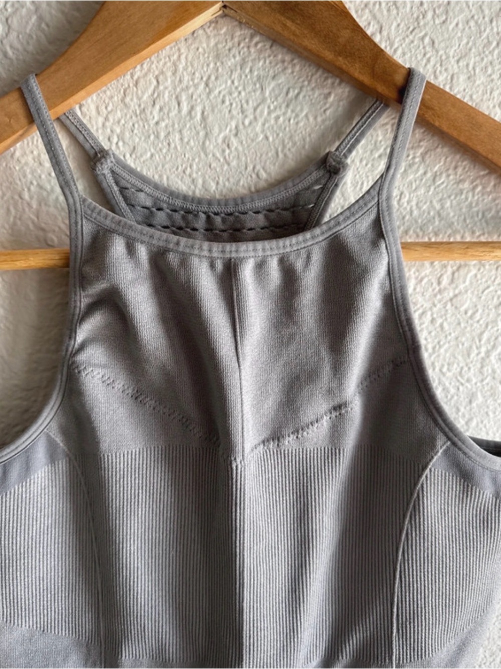 Gray Ribbed Sports Bra - Picture 3 of 5